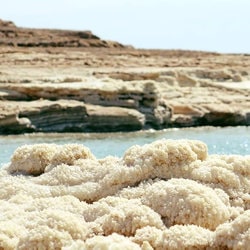Picture of amount of Salt at the Dead Sea
